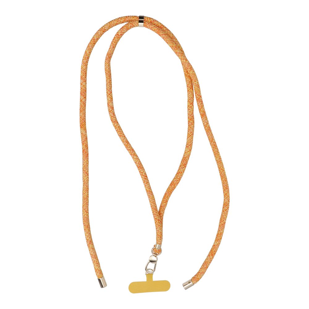 SWING (8mm) pendant for the phone with adjustable length / cord length 165cm (max 82.5cm in the loop) / on the shoulder or neck - orange-white
