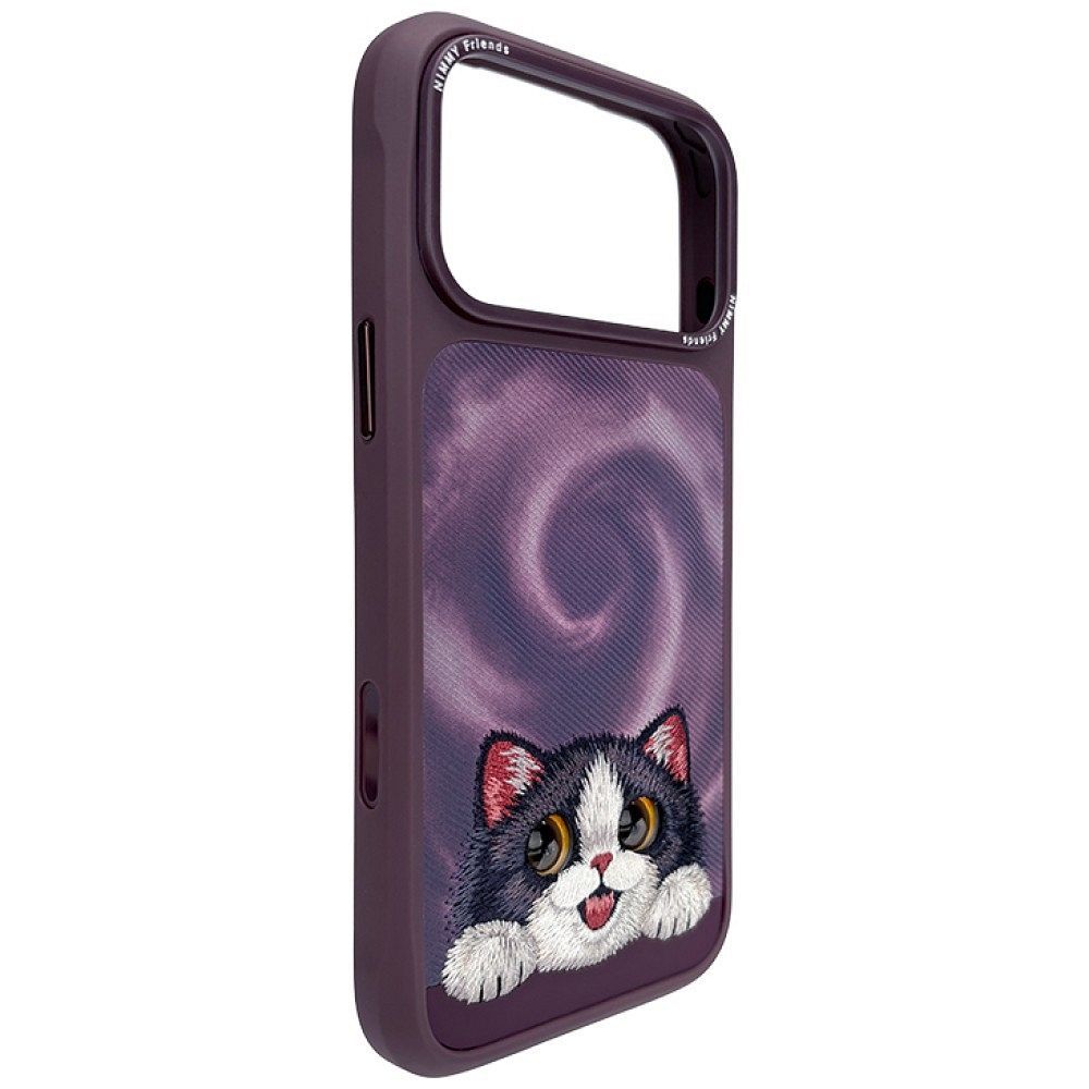 NIMMY case BIG EYED LYING CREAM CAT compatible with MagSafe for IPHONE 18 Pro/17 Pro purple