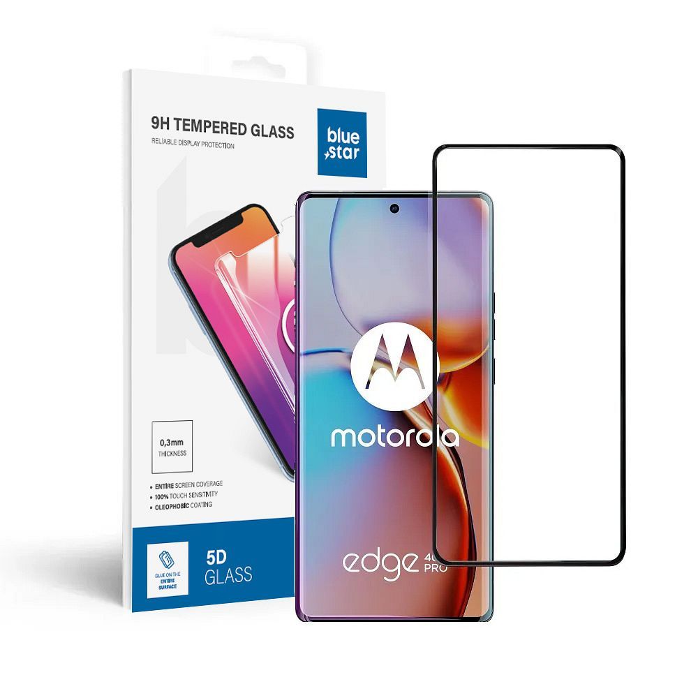 Tempered Glass Blue Star  - Motorola Edge 40 Pro - black Tempered Glass Blue Star