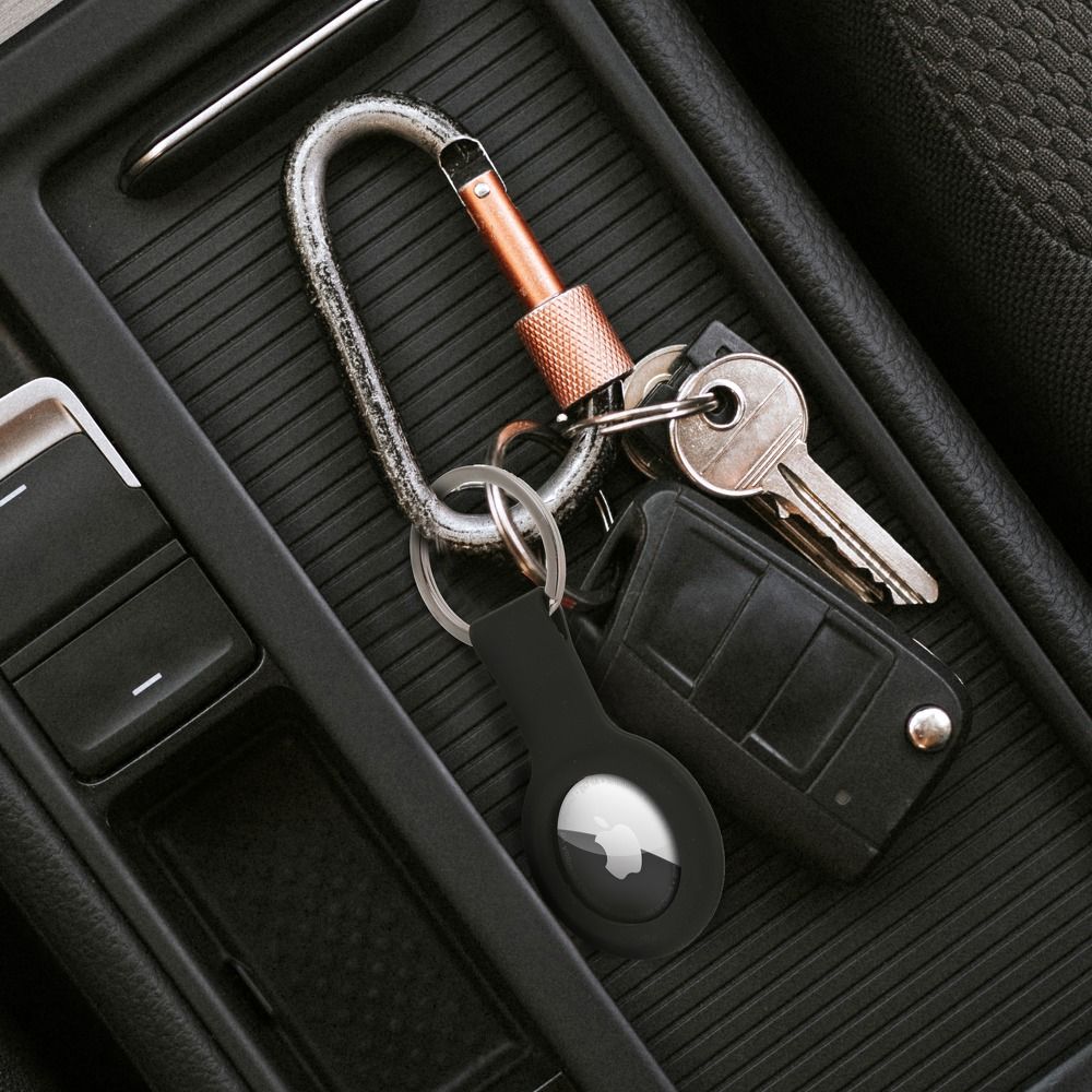 Brelok do lokalizatora AIRTAG / FORCELL F-TAG - SILICONE czarny