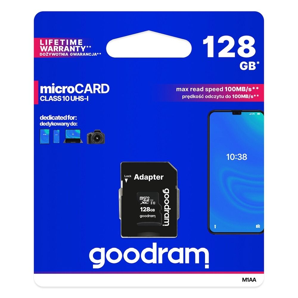 GOODRAM microSD memory card 128GB 100MB/s
