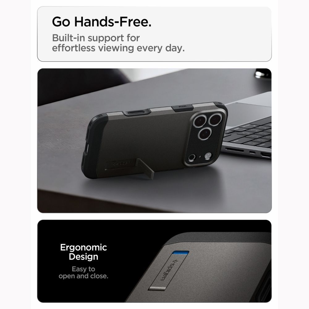SPIGEN case TOUGH ARMOR T compatible with MagSafe for IPHONE 18 Pro Max / 17 Pro Max gunmetal