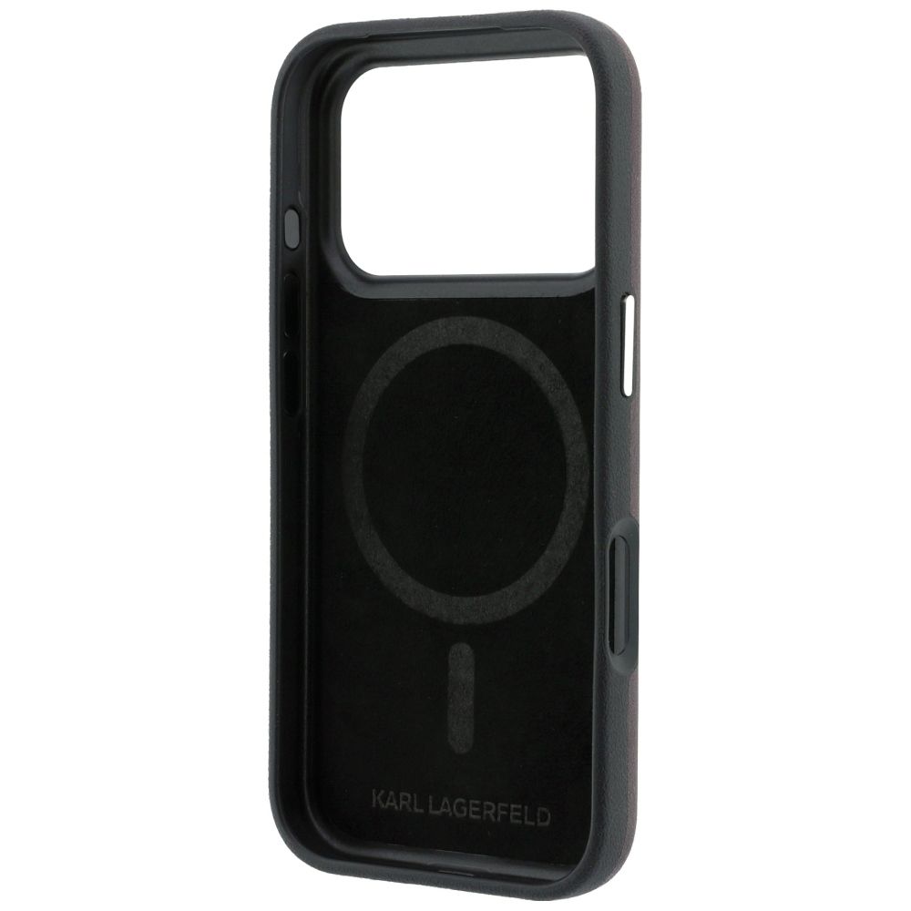 KARL LAGERFELD case for IPHONE 18 Pro /17 Pro compatible with MagSafe (Bodies Sketch) burgudny