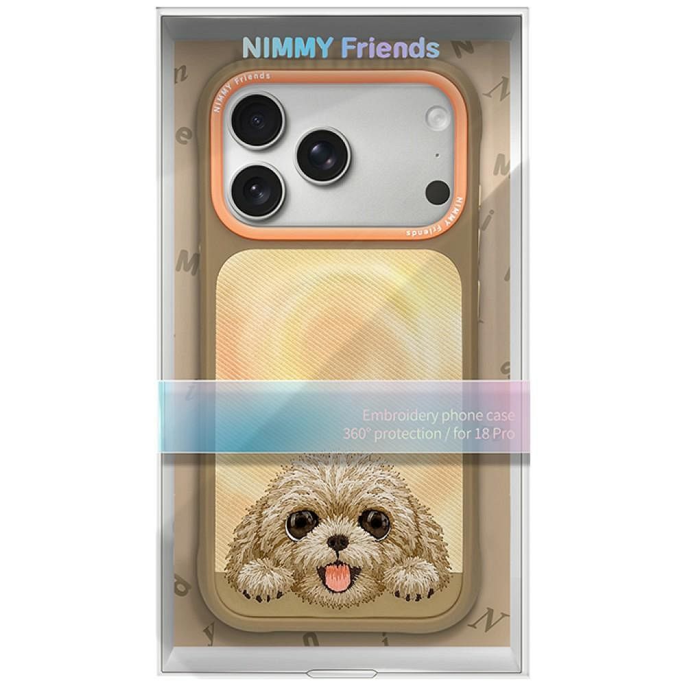 NIMMY case BIG EYED LYING TEDDY POODLE compatible with MagSafe for IPHONE 18 Pro/17 Pro brown