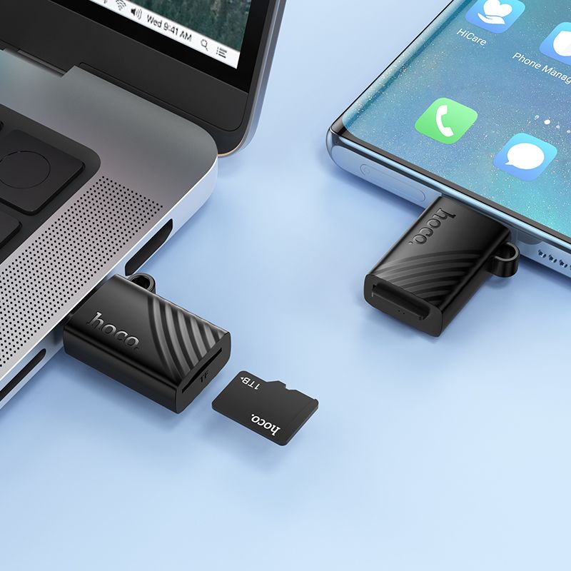 Card reader TF 2.0 USB-C Hoco HB53 black