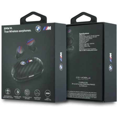 Wireless earphones ENC BMW TWS Carbon Metal Logo BMW001141 black