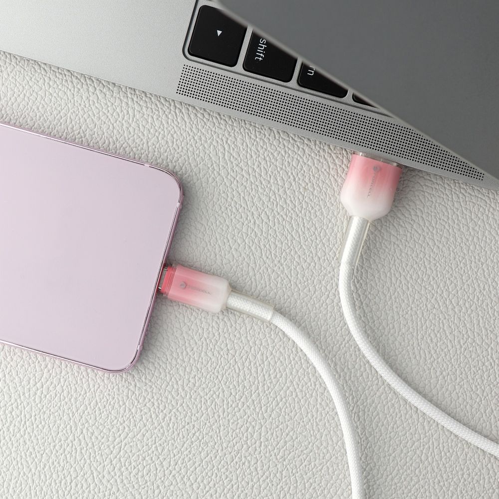 Kabel USB A do USB C Forcell F-Energy QC4.0 3A 66W Gradient 1 m C352 biały