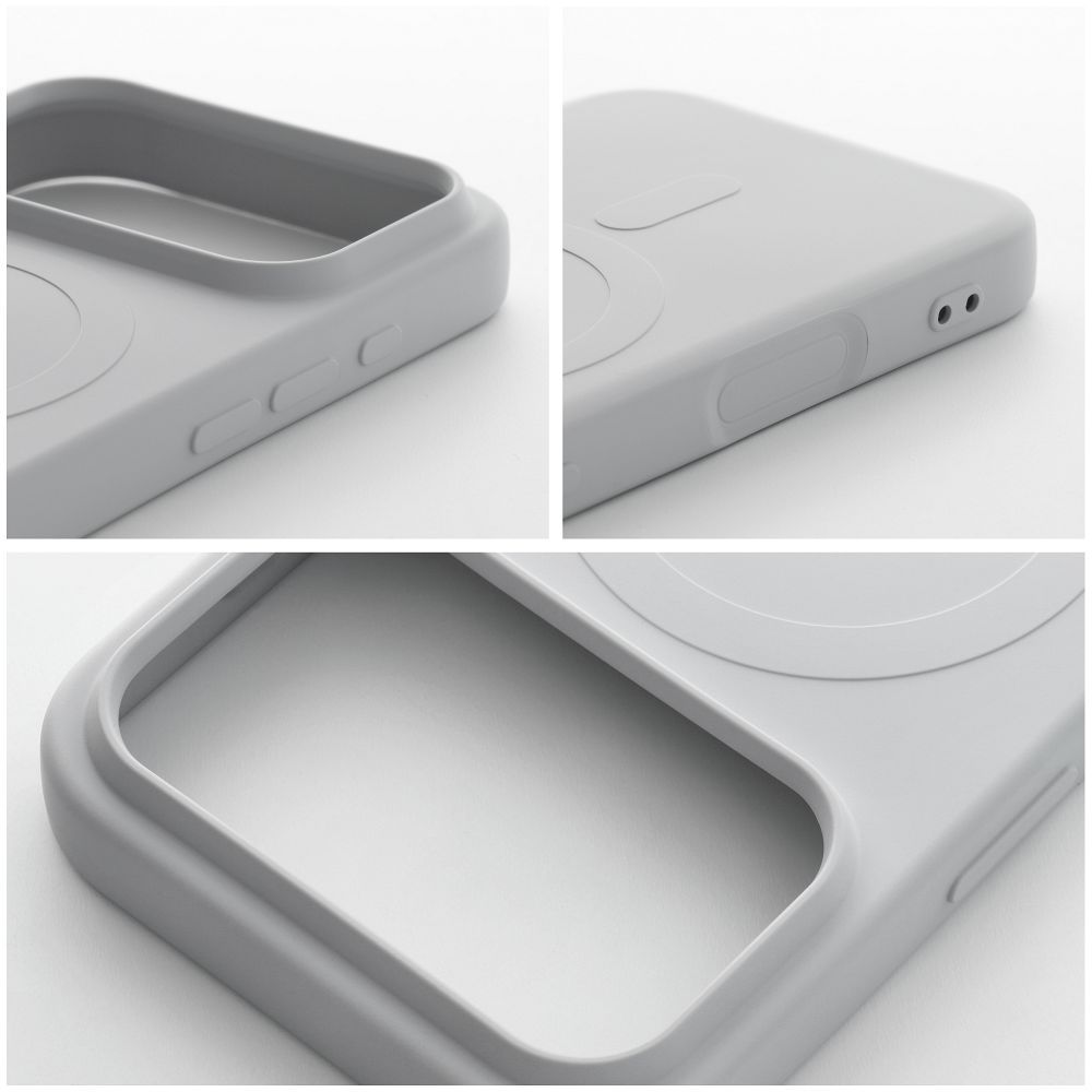 Case for iPhone 18 Pro Max / 17 Pro Max Silicone Mag Cover compatible with MagSafe (big hole) silver
