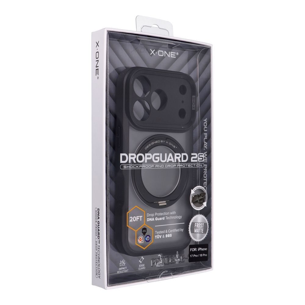 X-ONE Dropguard 2S (stand edition) compatible with MagSafe for iPhone 18 Pro / 17 Pro black frost matte