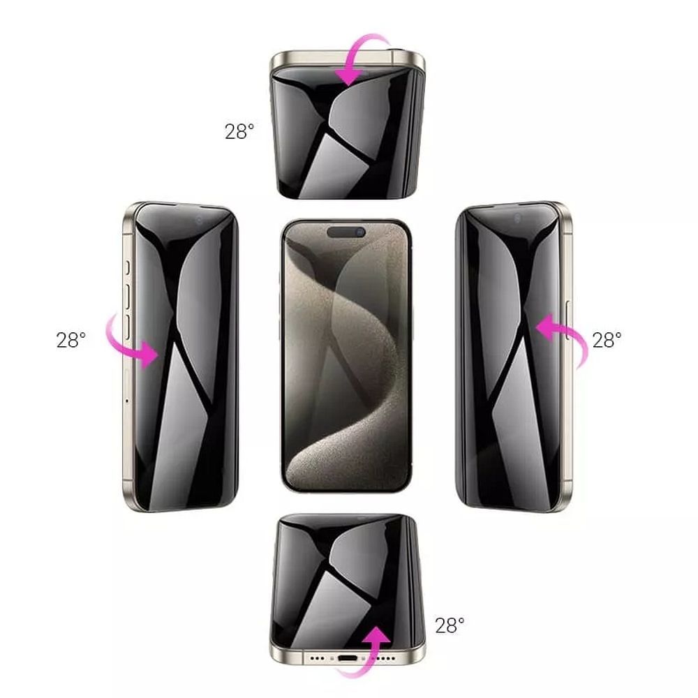Tempered glass to iPhone 15 360-degree privacy Hoco
