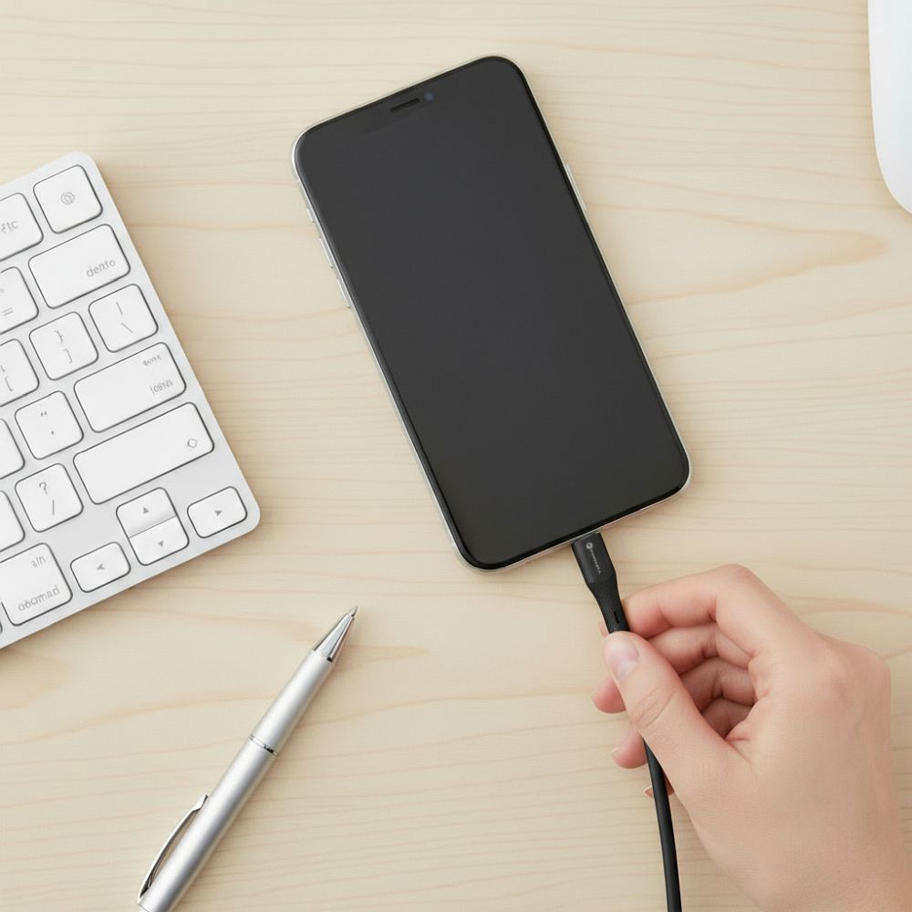 Cable USB C to Lightning Forcell F-Energy PD 3A 27W Silicone 1 m C346 black