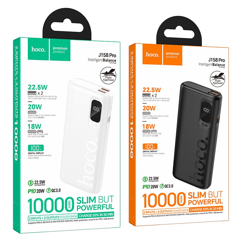 Powerbank Hoco 10000 mAh QC PD 2A 22,5W J158 Pro white