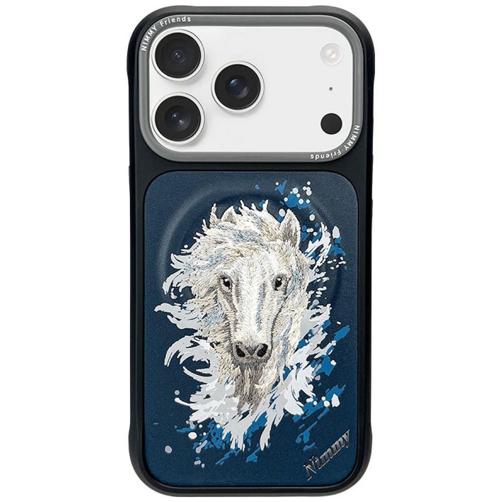NIMMY case HORSE compatible with MagSafe for IPHONE 18 Pro/17 Pro navy blue
