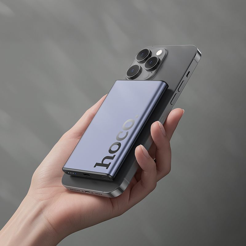 Powerbank compatible with MagSafe Hoco 5000 mAh QC PD 20W Q32 metal gray