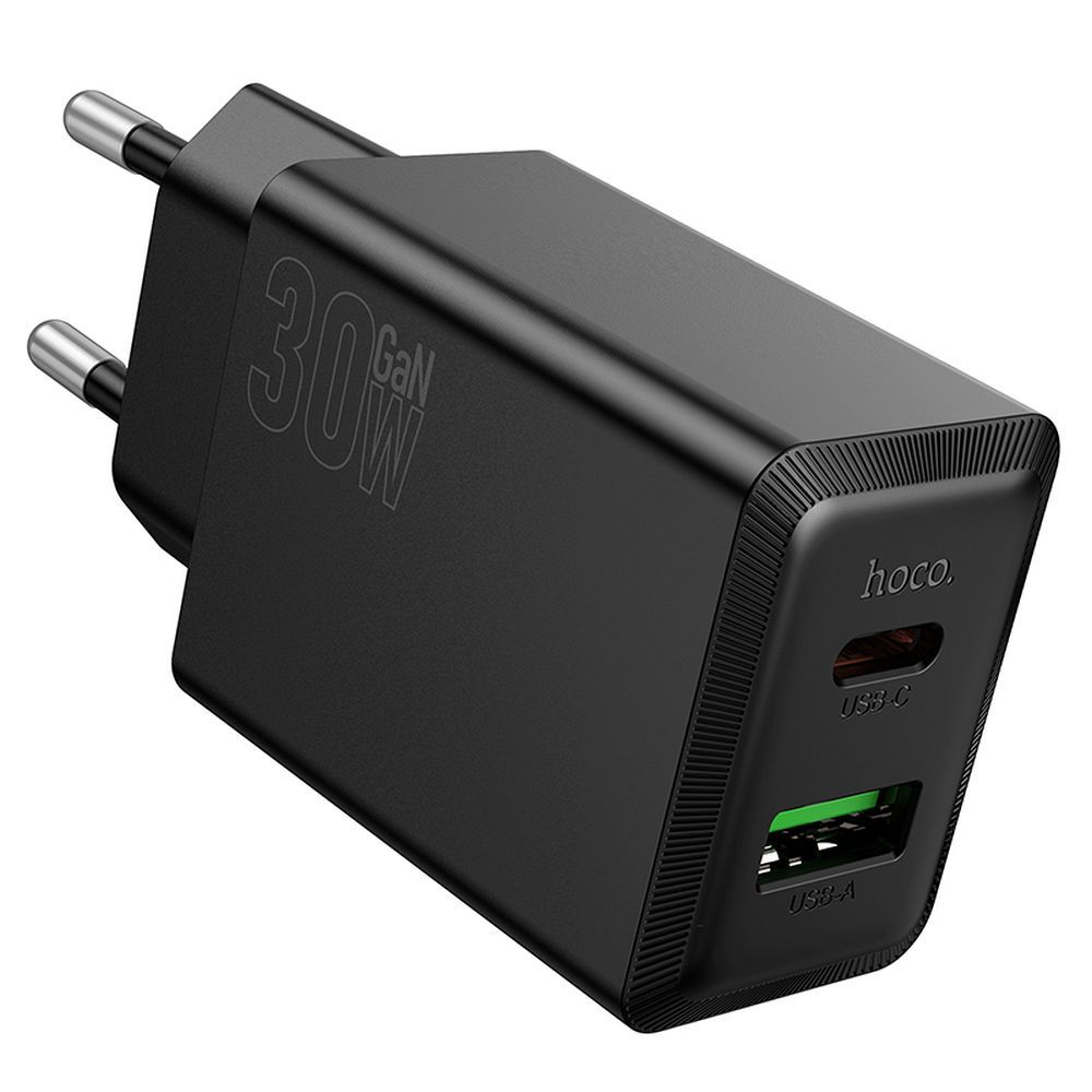 Phone charger Hoco USB A + USB C QC3.0 PD AFC 3A 30W N71 black