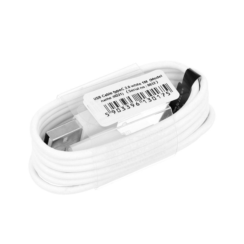 Kabel USB A do Typ C 2.0 HD21 1A 1 m biały