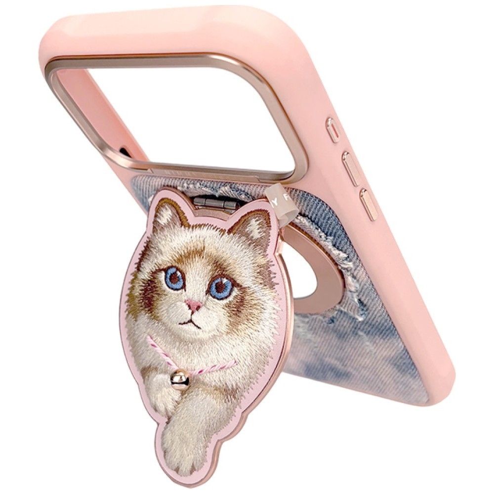 NIMMY magnetic hanger DENIM FASHION RAGDOLL CAT pink