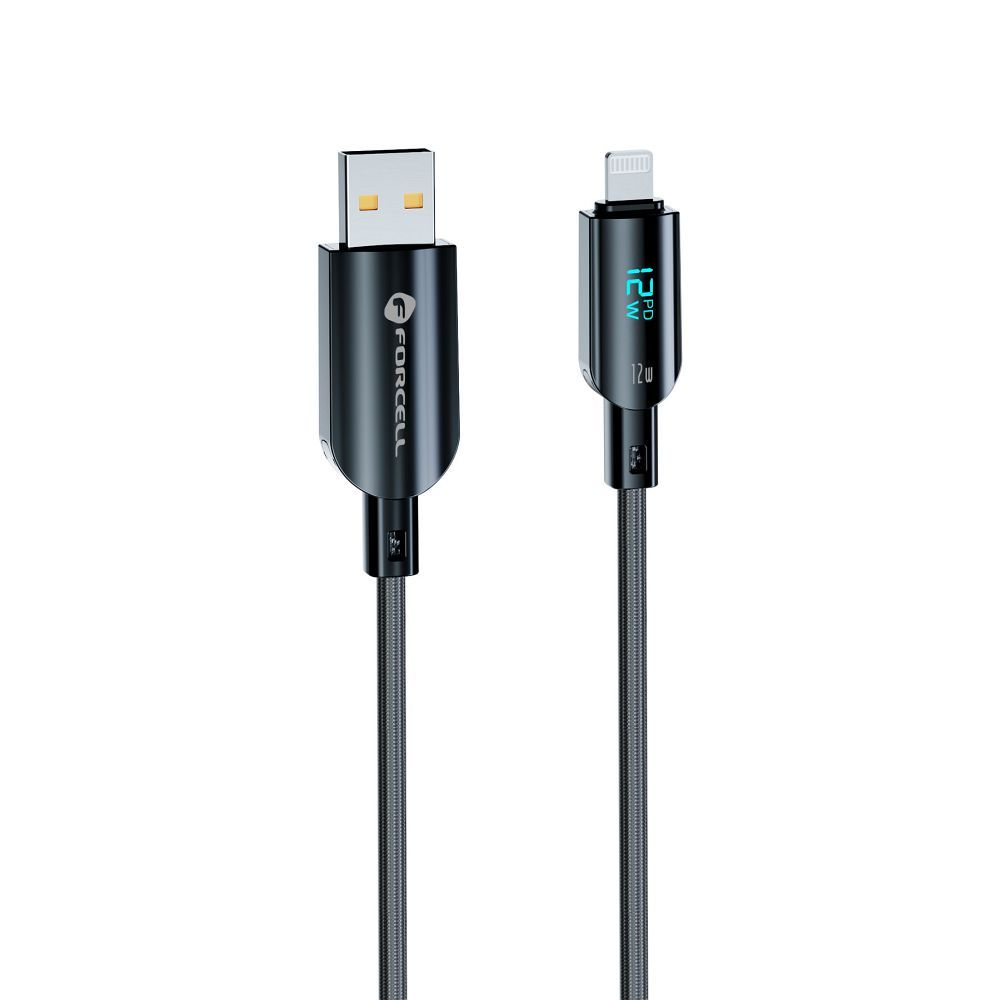 Cable USB A to Lightning Forcell F-Energy 2,4A 12W Digital 1,2 m C273 black