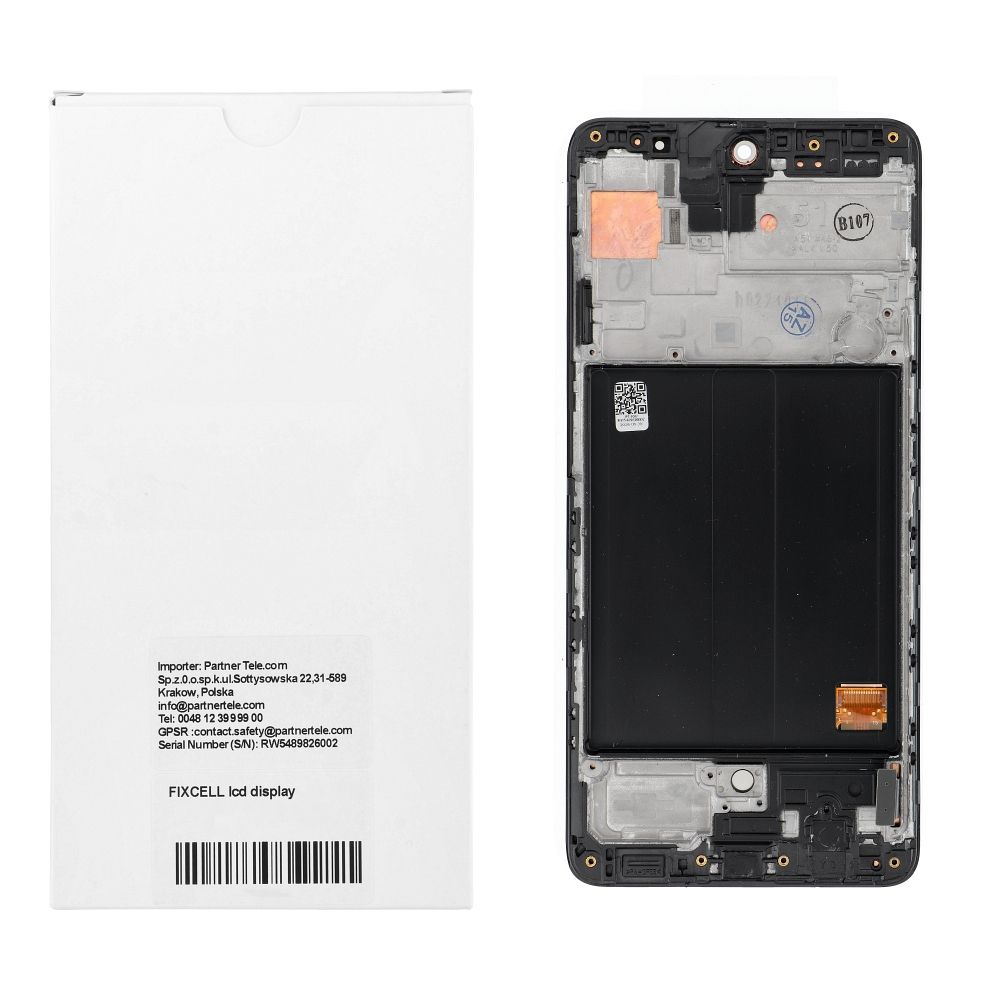 FIXCELL lcd display for SAMSUNG A51 4G AMOLED with frame black (change glass)
