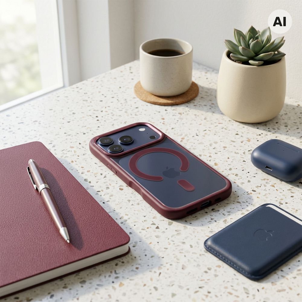 Case for iPhone 18 Pro / 17 Pro Color Edge Mag Cover compatible with MagSafe dark cherry