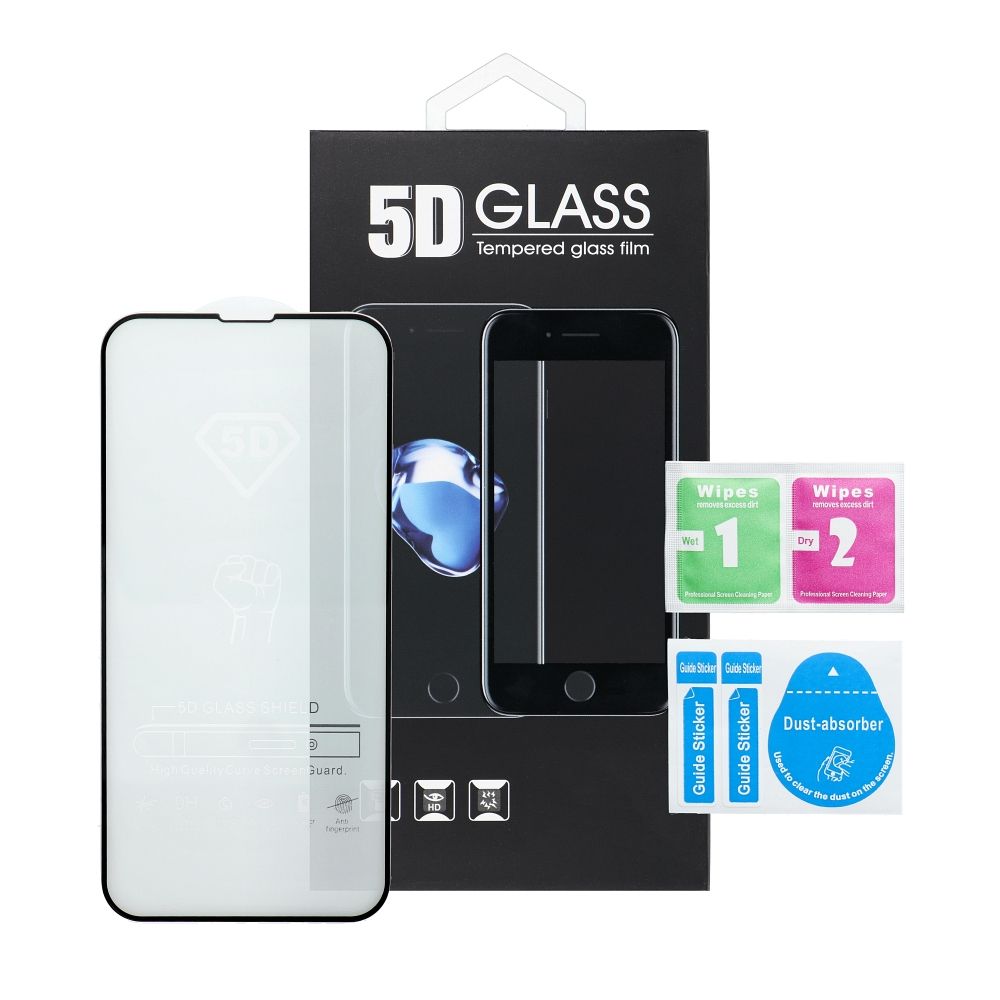 5D Full Glue Tempered Glass - do iPhone 15 Pro Max czarny