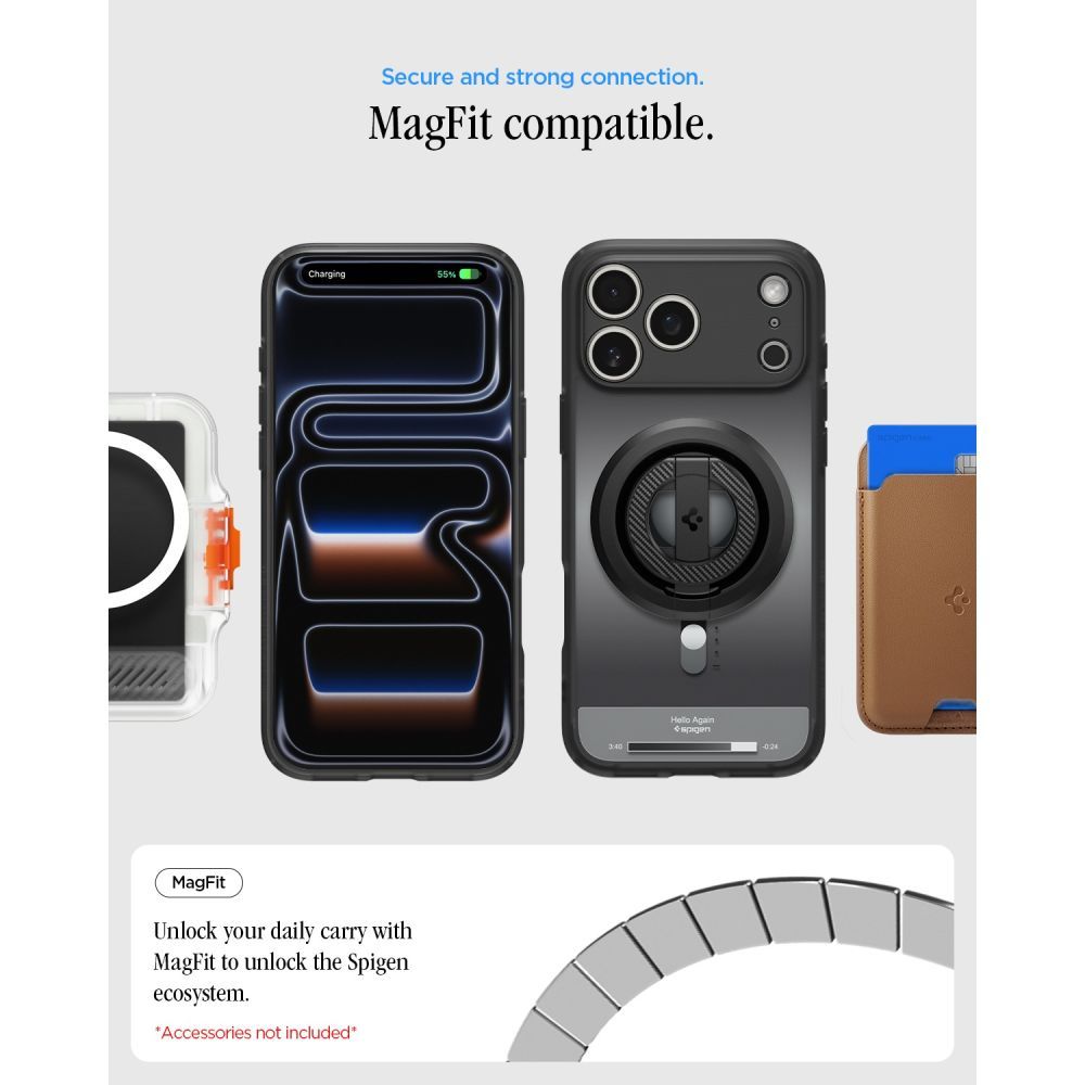 SPIGEN case ULTRA HYBRID compatible with MagSafe for IPHONE 17 Pro/18 Pro classic black