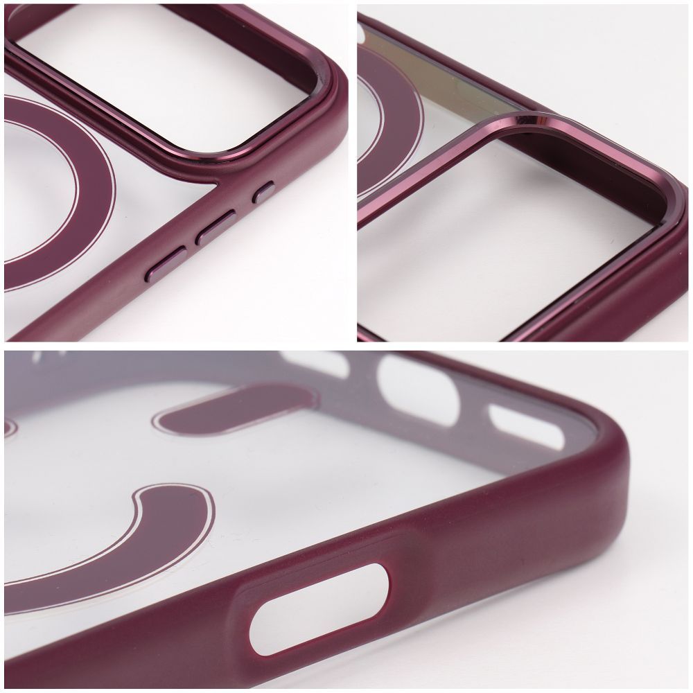 Case for iPhone 18 Pro / 17 Pro Color Edge Mag Cover compatible with MagSafe dark cherry