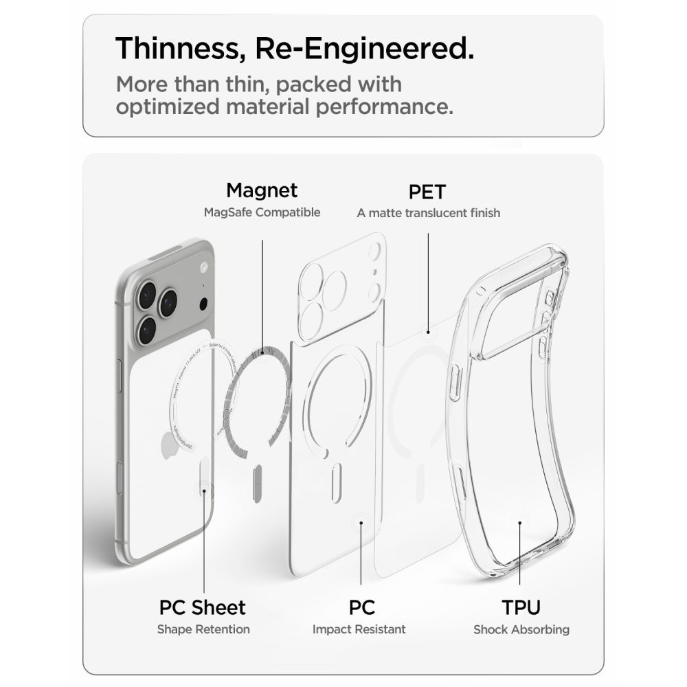 SPIGEN case ULTRA HYBRID compatible with MagSafe for IPHONE 17 Pro/18 Pro frost white