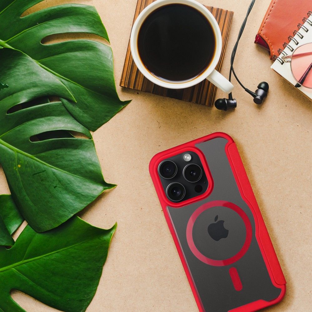 Kabura SMART MAG kompatybilna z MagSafe do IPHONE 16 Pro Max czerwona