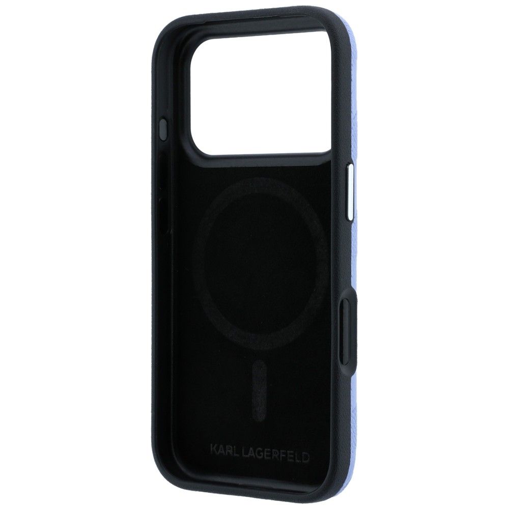 KARL LAGERFELD case for IPHONE 18 Pro/17 Pro compatible with MagSafe (Mono Resin Logo) light blue