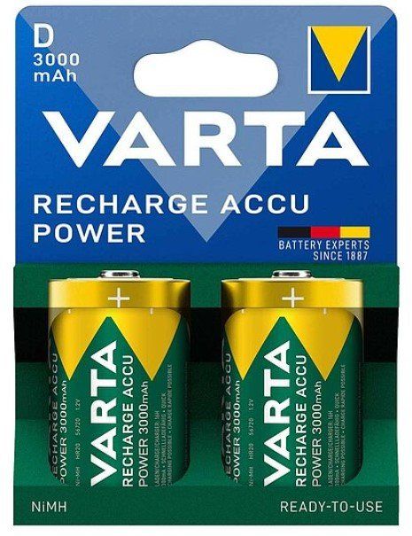 VARTA rechargeable battery R20 (Type D) 3000mAh Accu Power 2 pcs