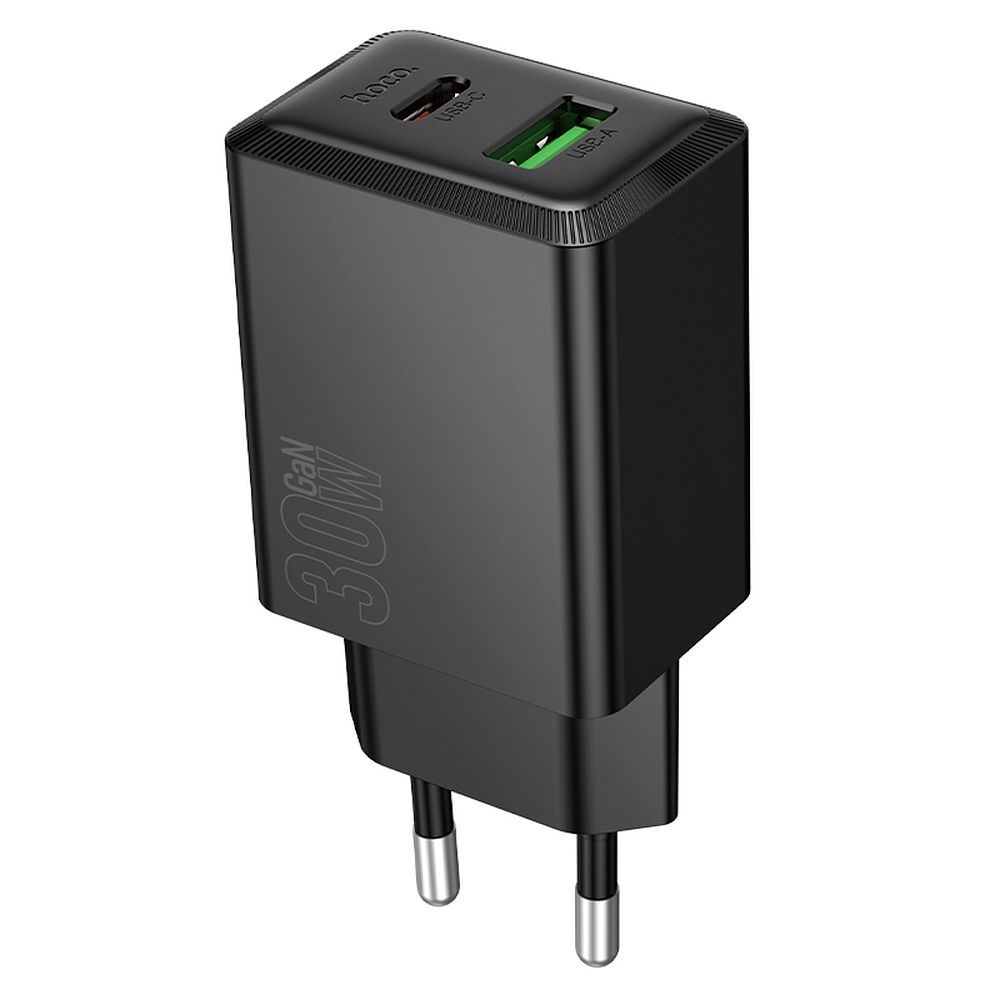 Phone charger Hoco USB A + USB C QC3.0 PD AFC 3A 30W N71 black