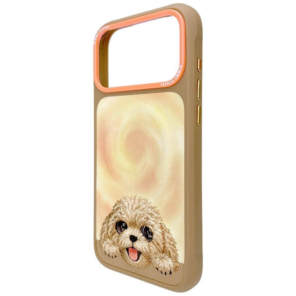 NIMMY case BIG EYED LYING TEDDY POODLE compatible with MagSafe for IPHONE 18 Pro/17 Pro brown
