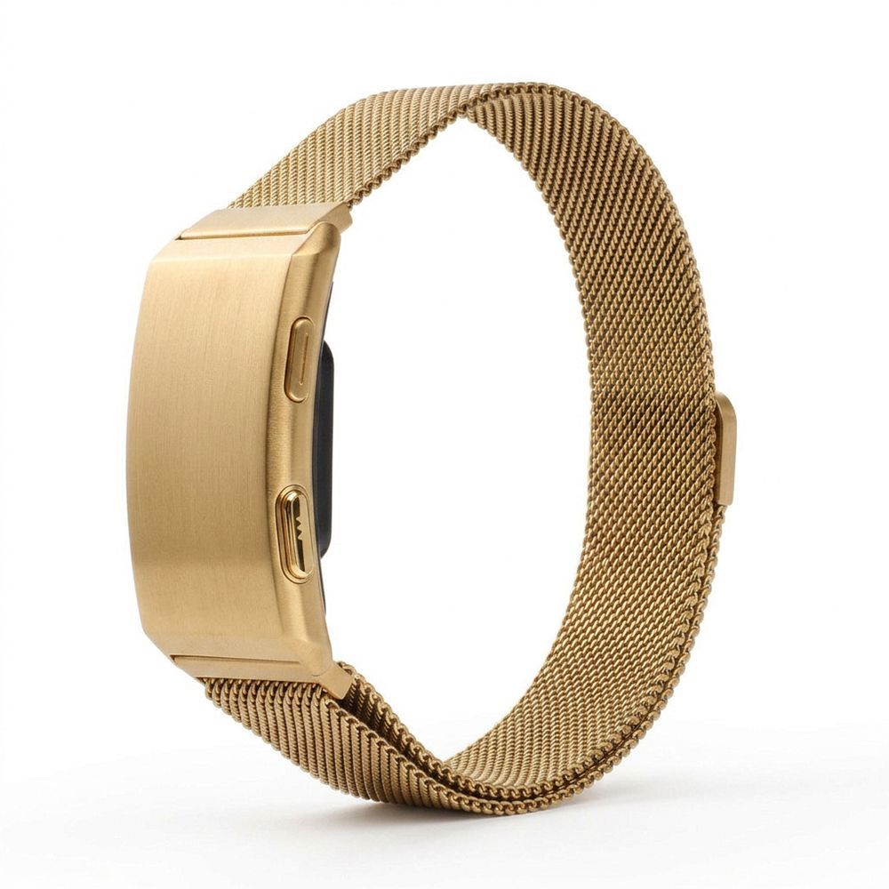 Smart fitness band with IP68 Waterproof Rating, ECG, Heart Rate, HRV, Blood Pressure, SpO2, Sleep & Stress Monitoring TITMO Loop I-110 gold