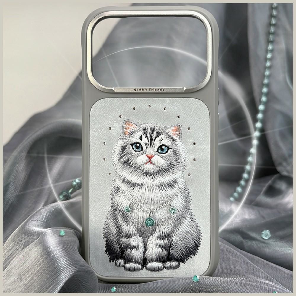 NIMMY case LUCKY FASHION CAT compatible with MagSafe for IPHONE 18 Pro Max/17 Pro Max grey