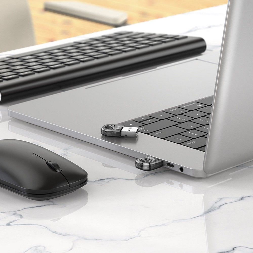 Hoco UA28 átlátszó fekete USB-A–Bluetooth átalakító