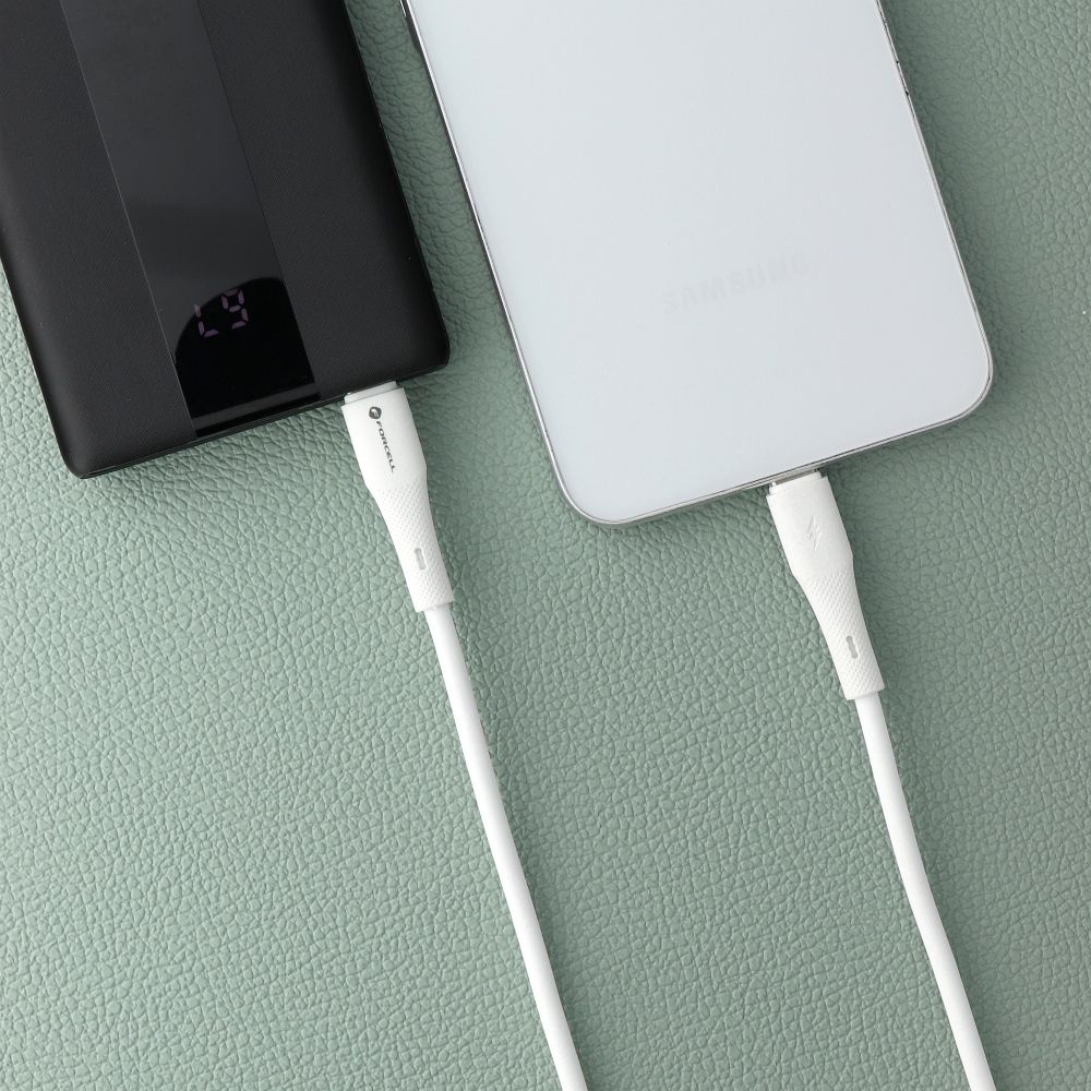 Cable USB C to USB C Forcell F-Energy QC4.0 PD 3A 60W Silicone 1 m C344 white