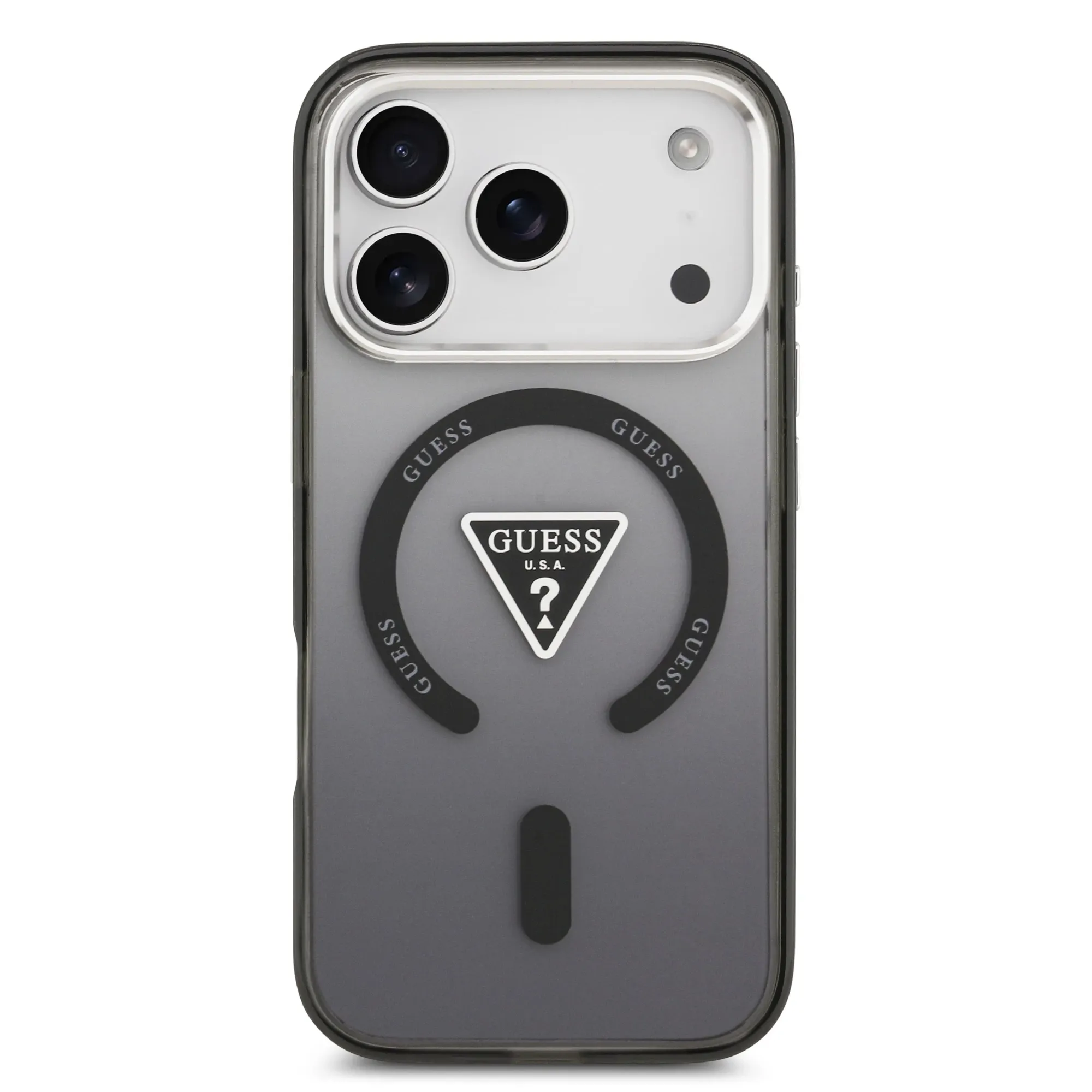 GUESS case for IPHONE 17 Pro Max compatible with MagSafe GUHMP17XHGTMLCGK (IML Gradient W/ Triangle Logo) black