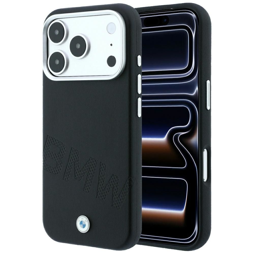 BMW case for IPHONE 18 Pro Max/17 Pro Max compatible with MagSafe (Sign Inclined Deboss Letters) black