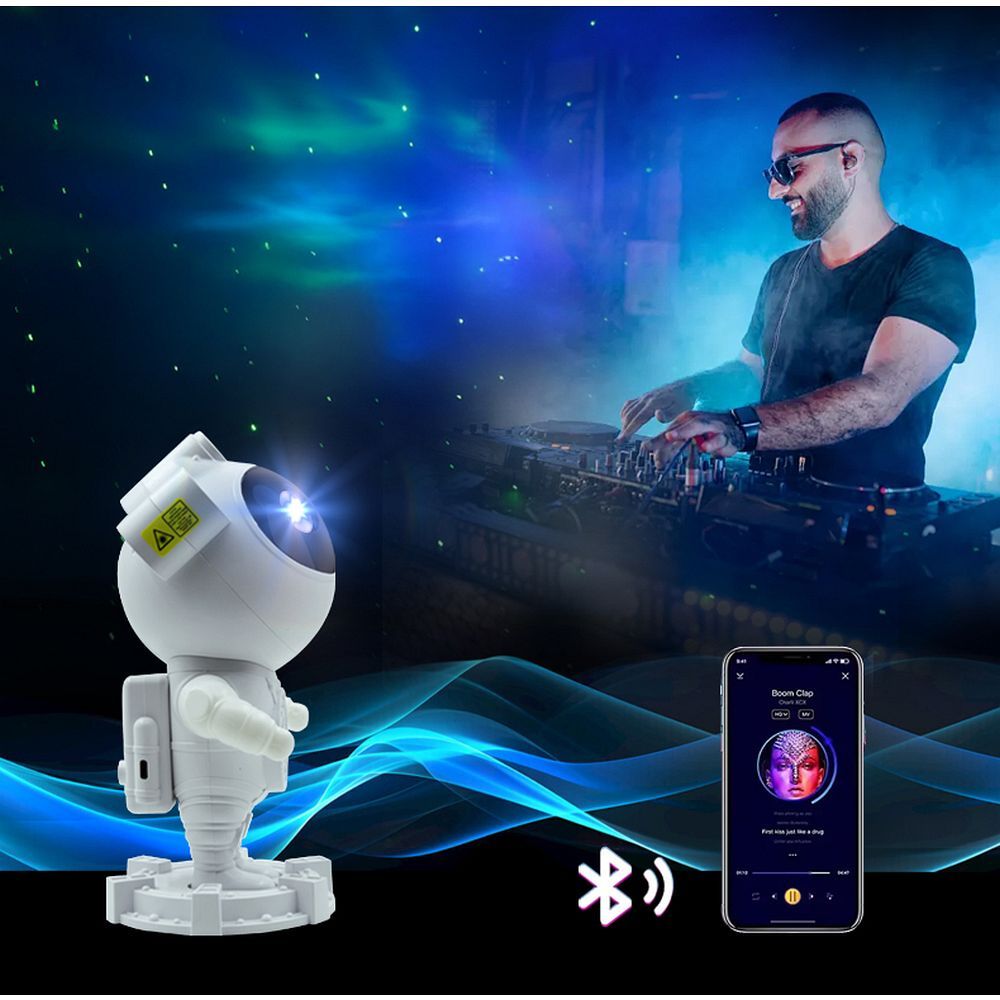 Projektor gwiazd astronauta z głośnikiem bluetooth X2503 niebieski