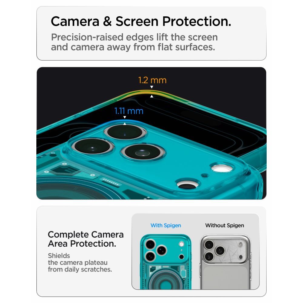 SPIGEN case ULTRA HYBRID compatible with MagSafe for IPHONE 17 Pro/18 Pro c-one bondi blue