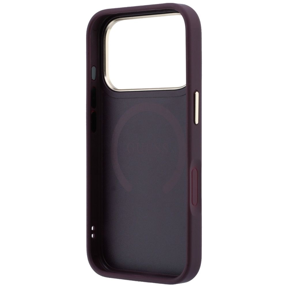 Case for IPHONE 18 Pro/17 Pro compatible with MagSafe (Saffiano Peony Ring) brown