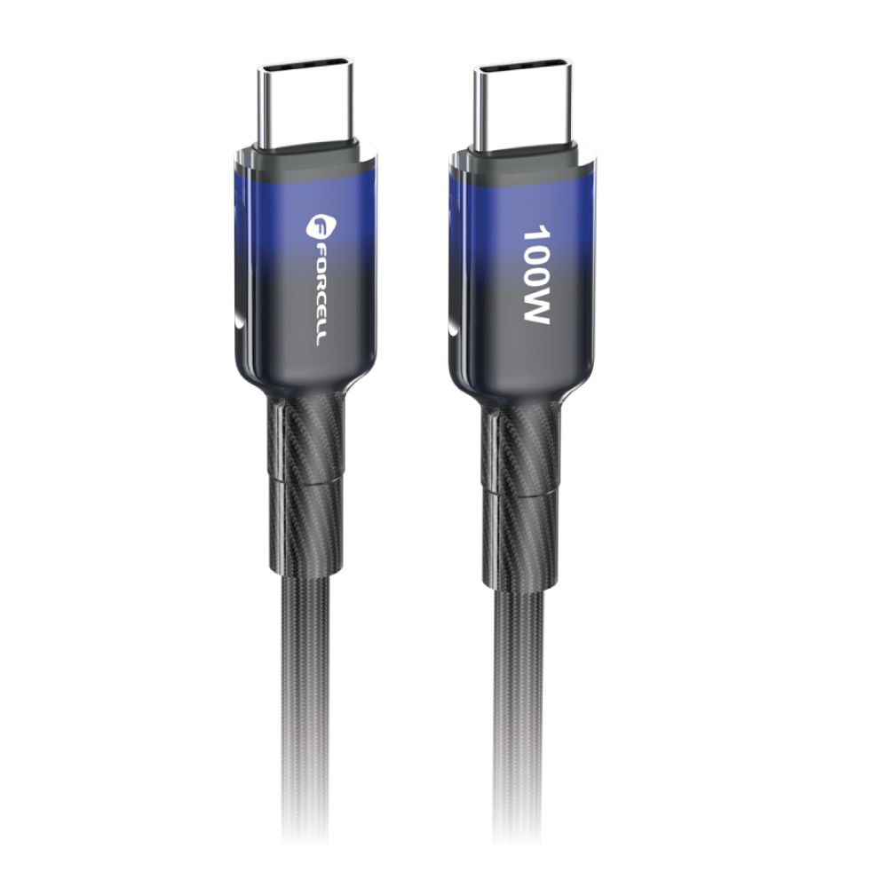 Cable USB C to USB C Forcell F-Energy QC4.0 PD 5A 100W Gradient 1 m C357 black