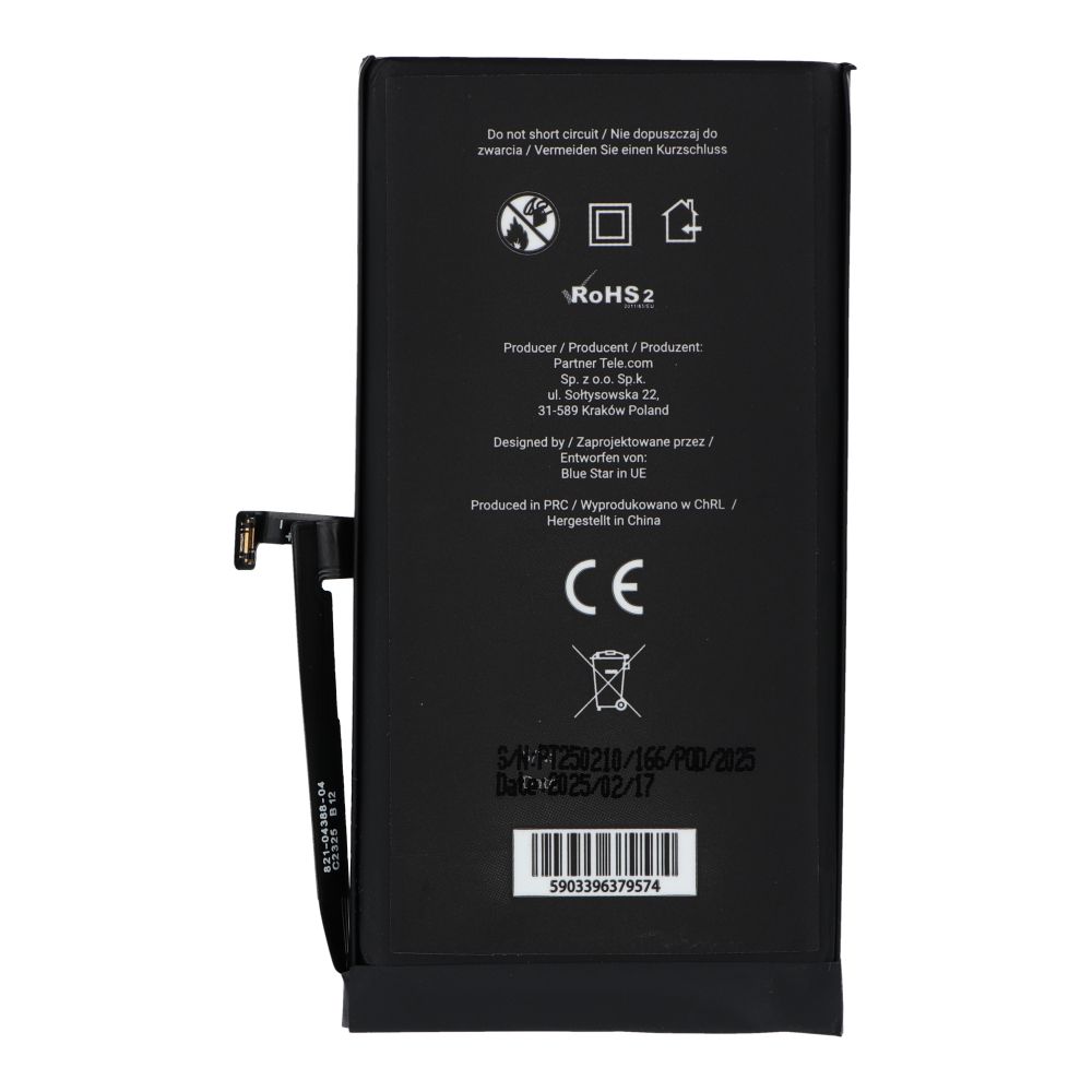 Bateria do iPhone 15 3349 mAh Blue Star HQ