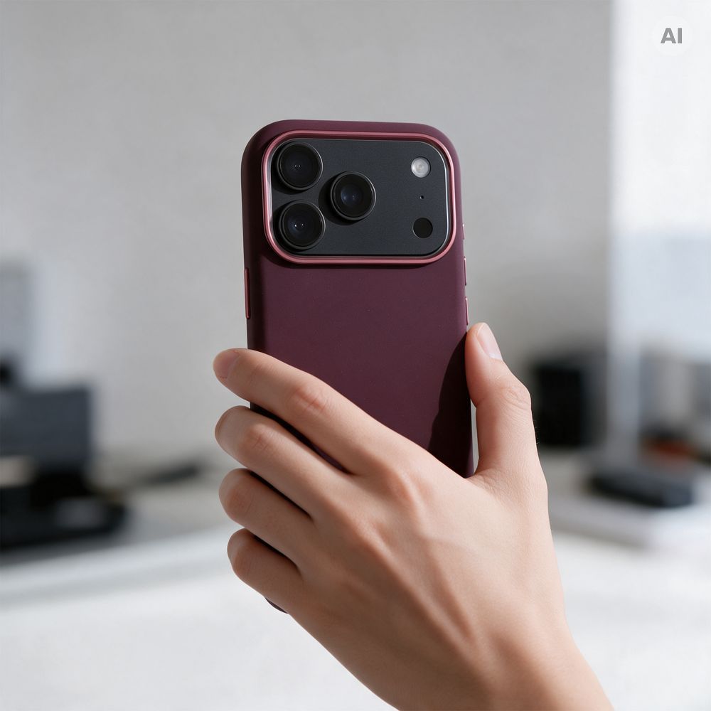 Case for iPhone 18 Pro / 17 Pro Forcell F-Protect Frame Premium compatible with Magsafe dark cherry