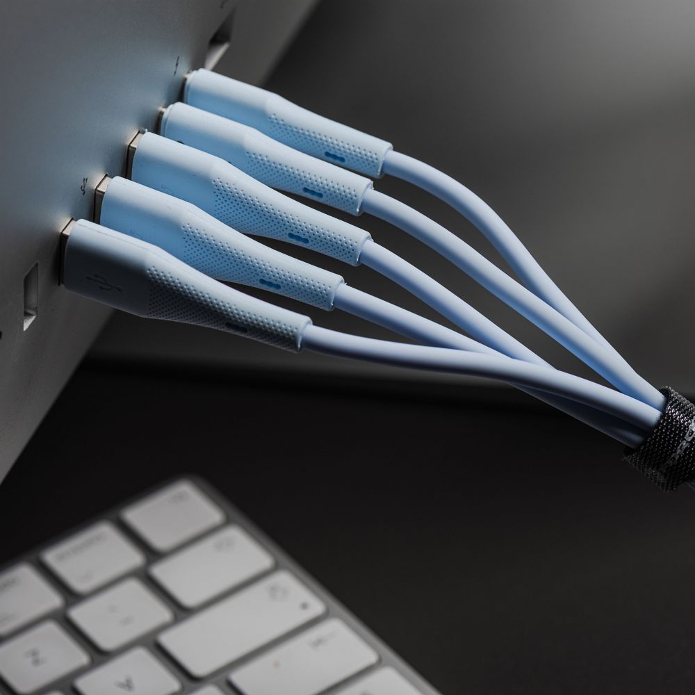 Cable USB A to Lightning Forcell F-Energy 2,4A 12W Silicone 1 m C343 blue