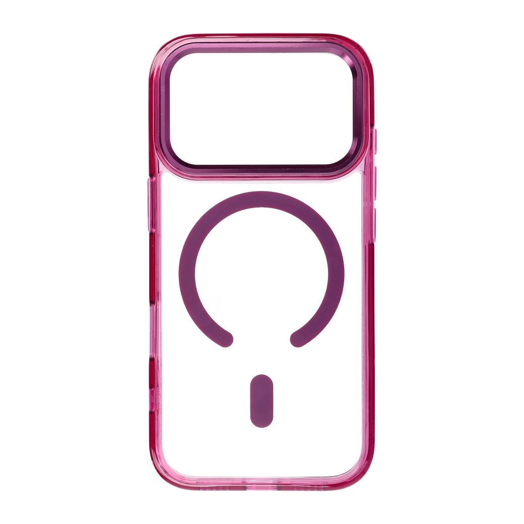 Case for iPhone 18 Pro / 17 Pro Frame Clear Hybrid Mag Cover compatible with MagSafe dark cherry