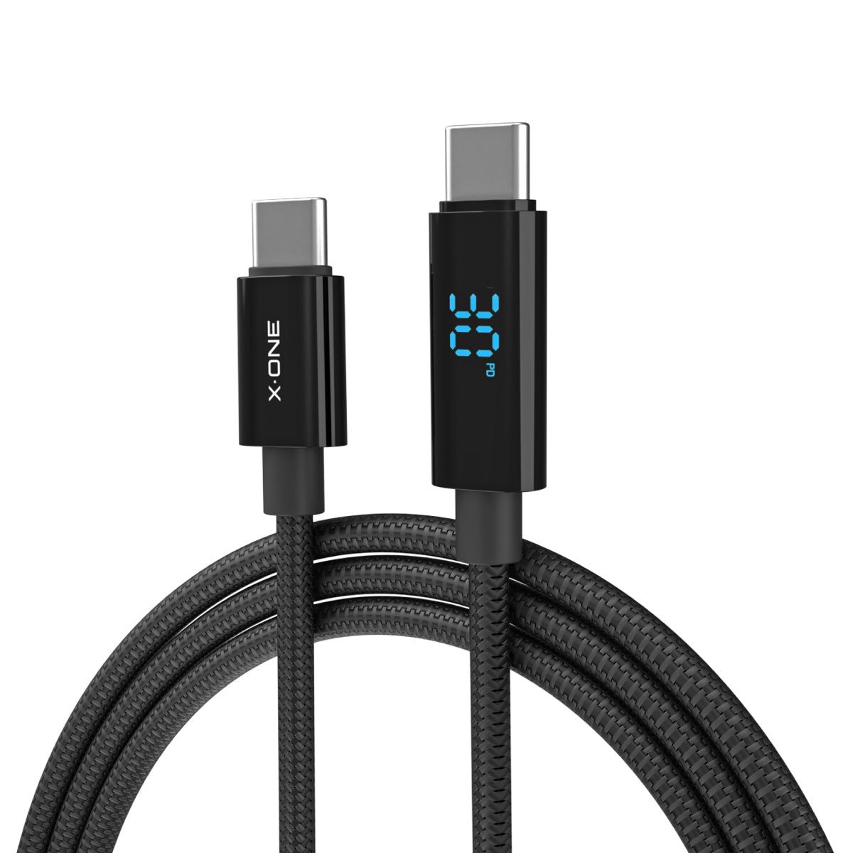 X-ONE BoltLink LED Display data cable - type C to C - max 100W 1,5 m black