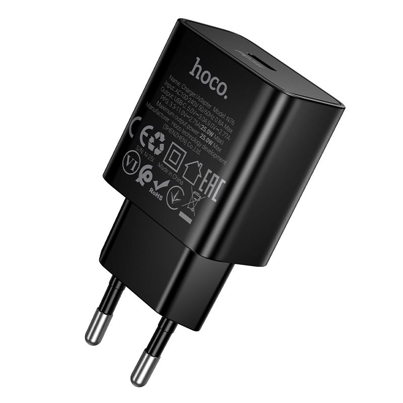 Phone charger Hoco USB C QC PD 25W N76 black