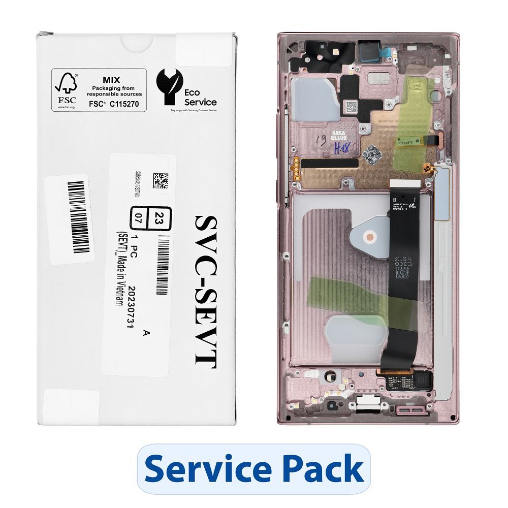 ServicePack LCD Display for SAMSUNG Note 20 Ultra 5G N986 / N985 GH82-31453D Mystic Bronze